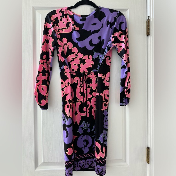 Hale Bob Pink Purple & Black Dress - Picture 2 of 4